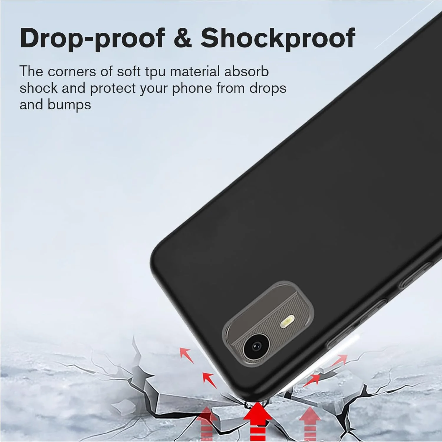 کاور محافظ گوشی هوشمند HuiYouMY مدل [3 در 1] سازگار با نوکیا C02 به همراه 2 عدد محافظ صفحه نمایش شیشه ای حرارت دیده، باریک، نرم، ضد ضربه و ضد خش - سرمه ای