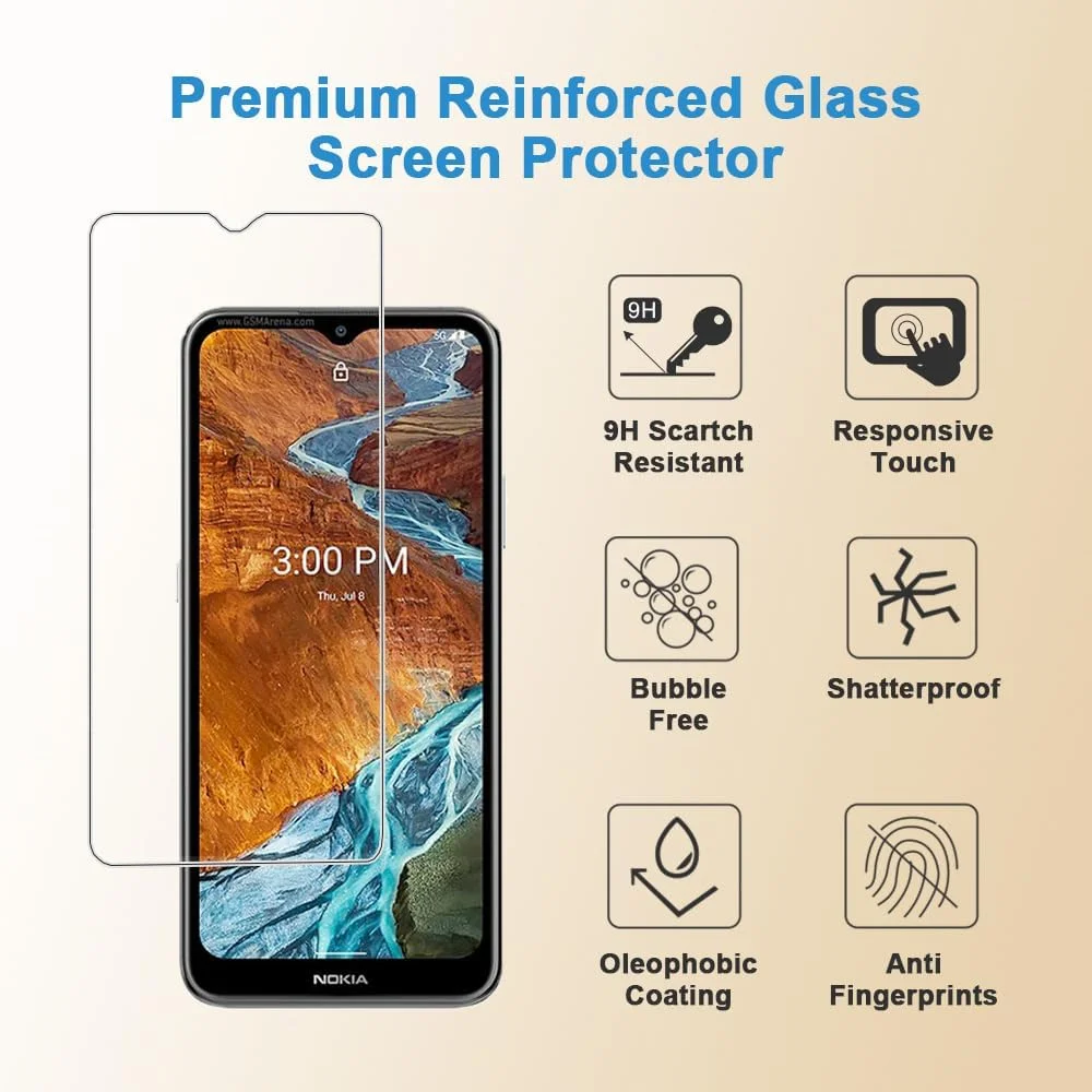 محافظ صفحه نمایش Shunwige برای نوکیا G300، فیلم محافظ شیشه ای حرارت دیده، وضوح HD، نصب آسان، ضد خش، بدون حباب، سختی 9H (1 عدد)