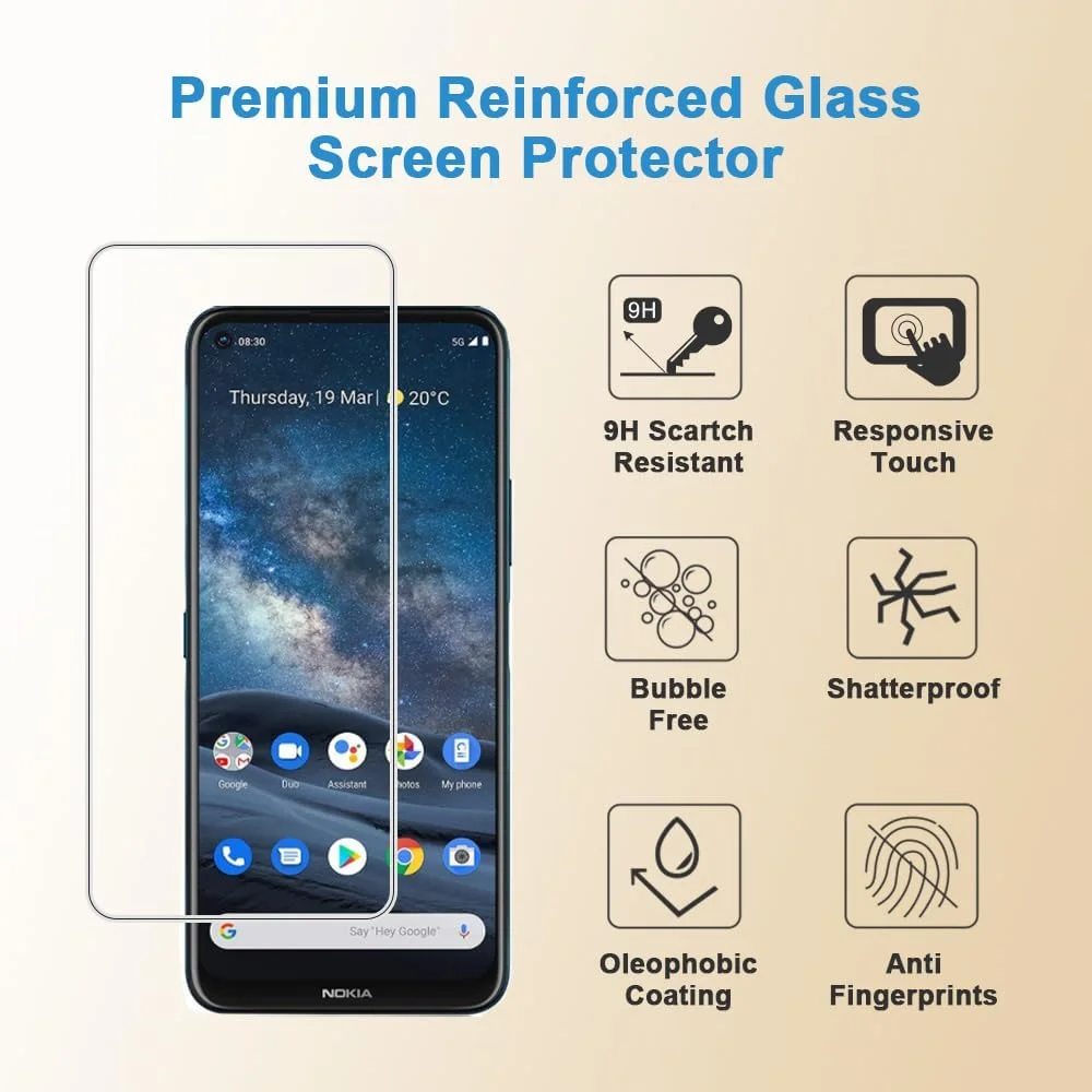 محافظ صفحه نمایش Shunwige برای نوکیا 8.3، فیلم محافظ شیشه ای حرارت دیده، وضوح HD، نصب آسان، ضد خش، بدون حباب، سختی 9H (1 عدد) محافظ صفحه نمایش Shunwige برای نوکیا 8.3، فیلم محافظ شیشه ای حرارت دیده، وضوح HD، نصب آسان، ضد خش، بدون حباب، سختی 9H (1 عدد)