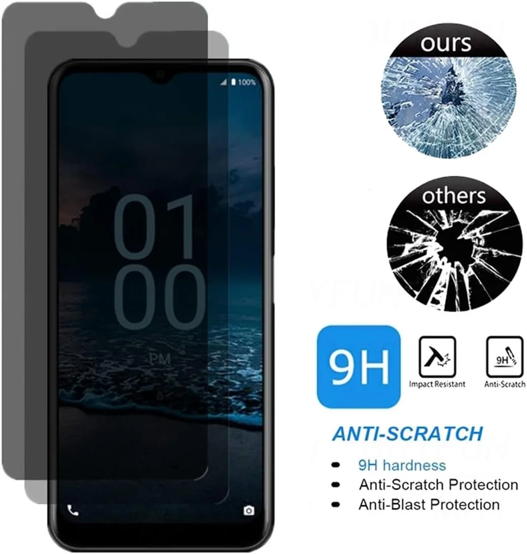 محافظ صفحه نمایش حریم خصوصی شیشه ای ضد جاسوسی آیسلان برای نوکیا G100، [2 عدد] سختی 9H ضد خش و ضد نگاه دزدکی، فیلم محافظ صفحه نمایش برای نوکیا G100