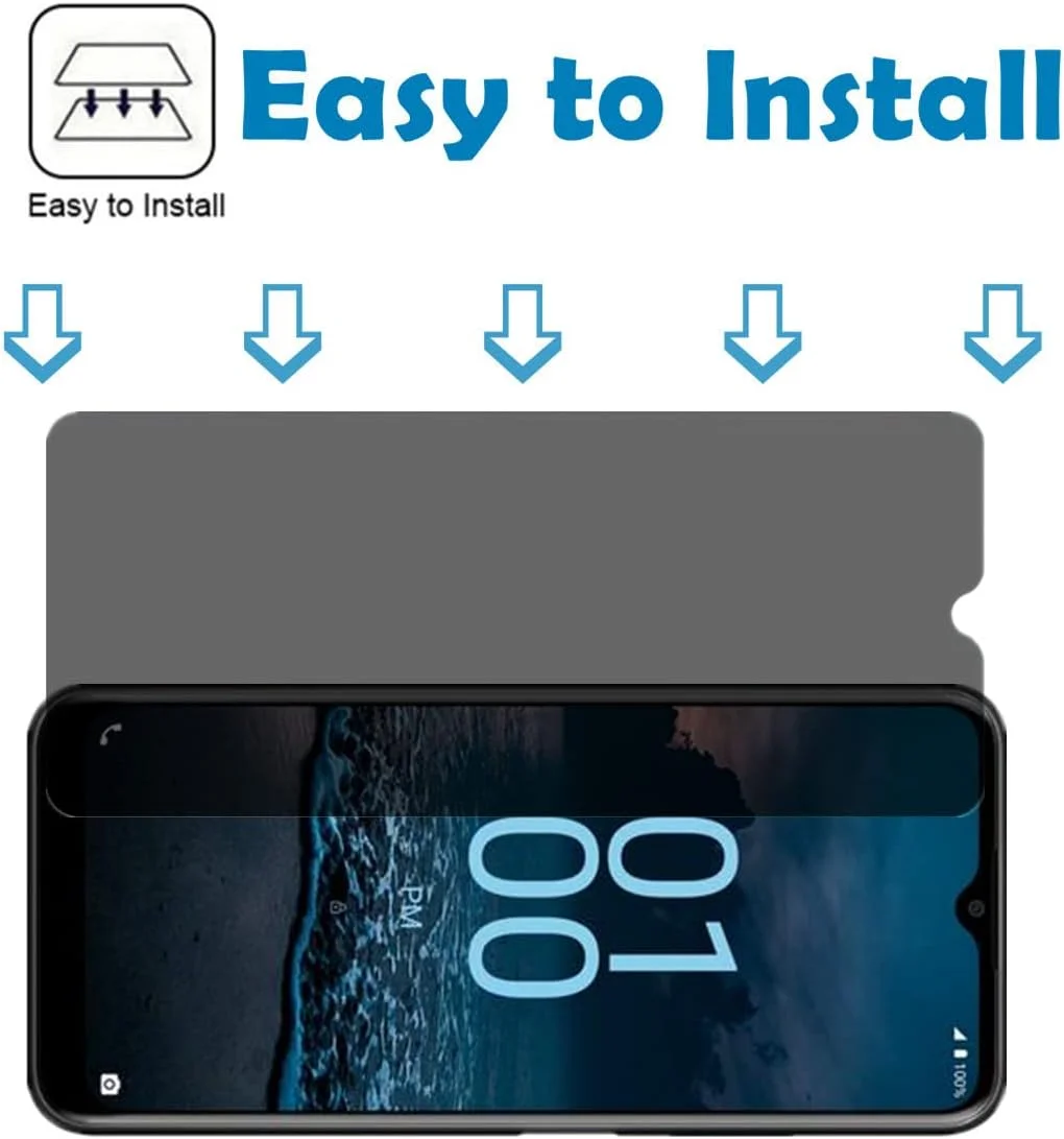 محافظ صفحه نمایش حریم خصوصی شیشه ای ضد جاسوسی آیسلان برای نوکیا G100، [2 عدد] سختی 9H ضد خش و ضد نگاه دزدکی، فیلم محافظ صفحه نمایش برای نوکیا G100