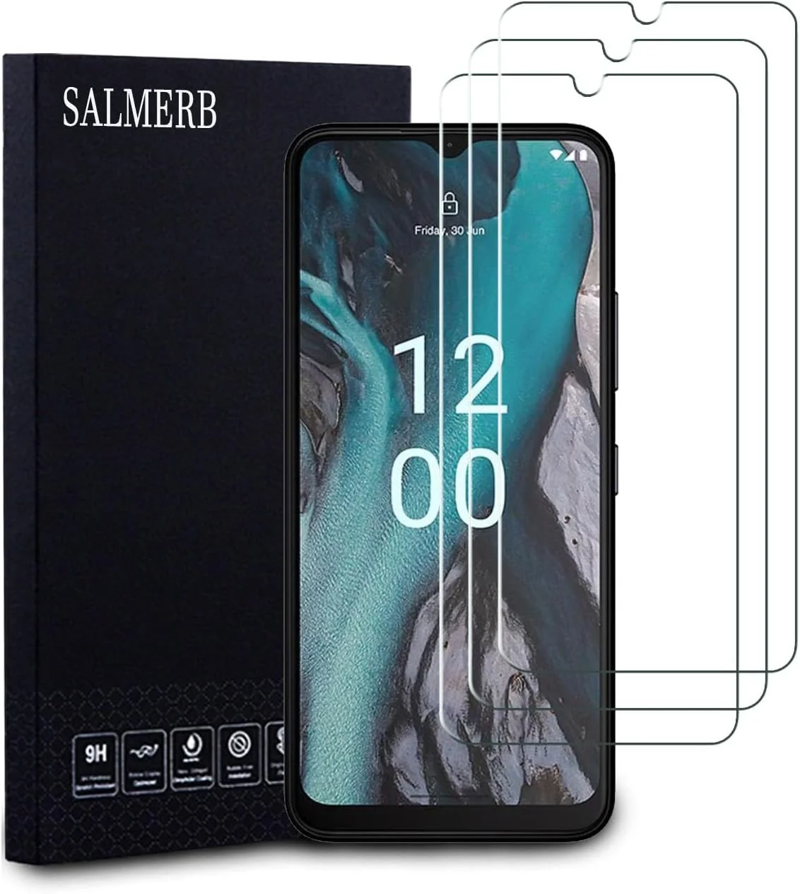 محافظ صفحه نمایش SALMERB نوکیا C22 (بسته 3 عددی)، فیلم شیشه ای حرارت دیده 9H برای نوکیا C22 ضد خش، ضد اثر انگشت، بدون حباب، فوق العاده شفاف 99.99% محافظ صفحه نمایش SALMERB نوکیا C22 (بسته 3 عددی)، فیلم شیشه ای حرارت دیده 9H برای نوکیا C22 ضد خش، ضد اثر انگشت، بدون حباب، فوق العاده شفاف 99.99%