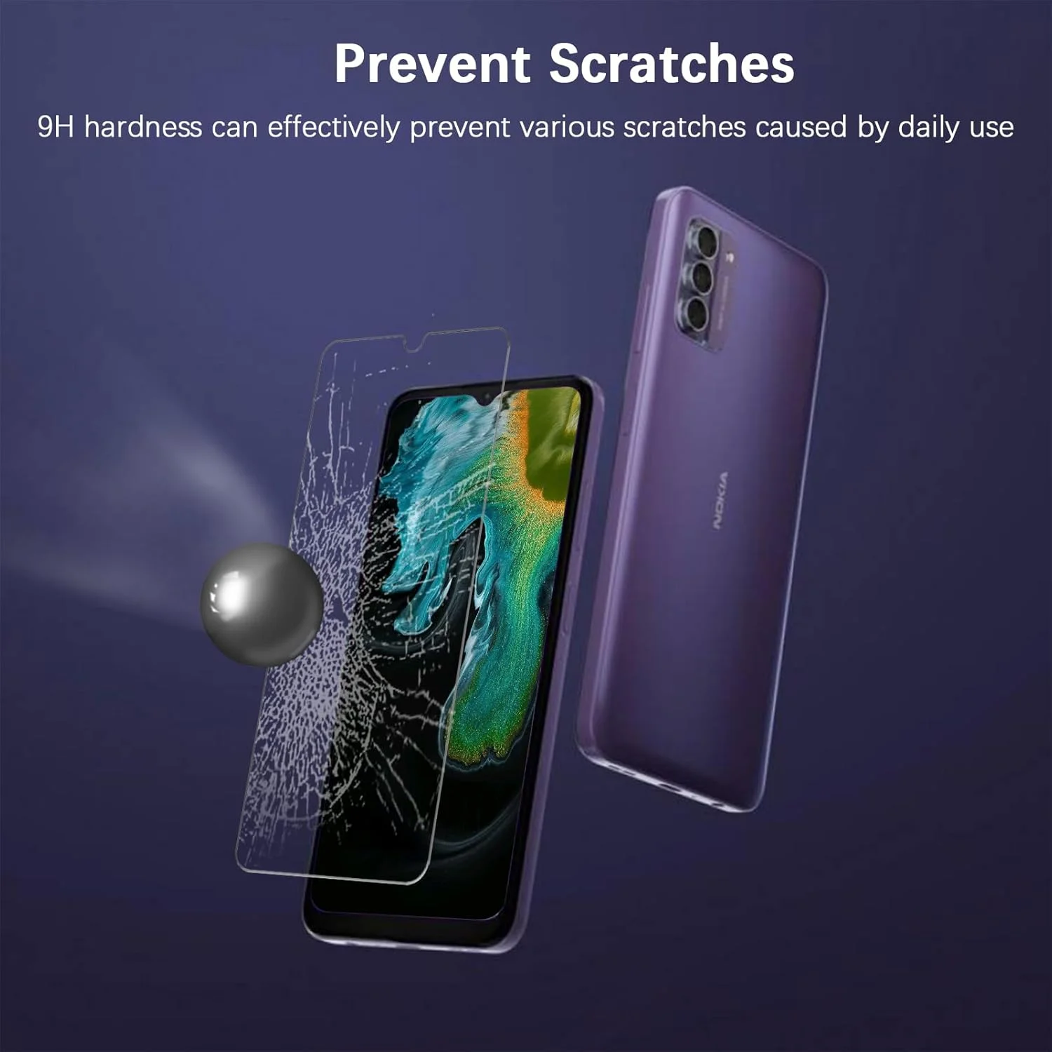کاور SCL برای گوشی نوکیا G42 5G به همراه محافظ صفحه نمایش، محافظ صفحه شیشه ای حرارت دیده نوکیا G42 5G [دو عدد] + کاور محافظ TPU ضد خش و ضد اثر انگشت