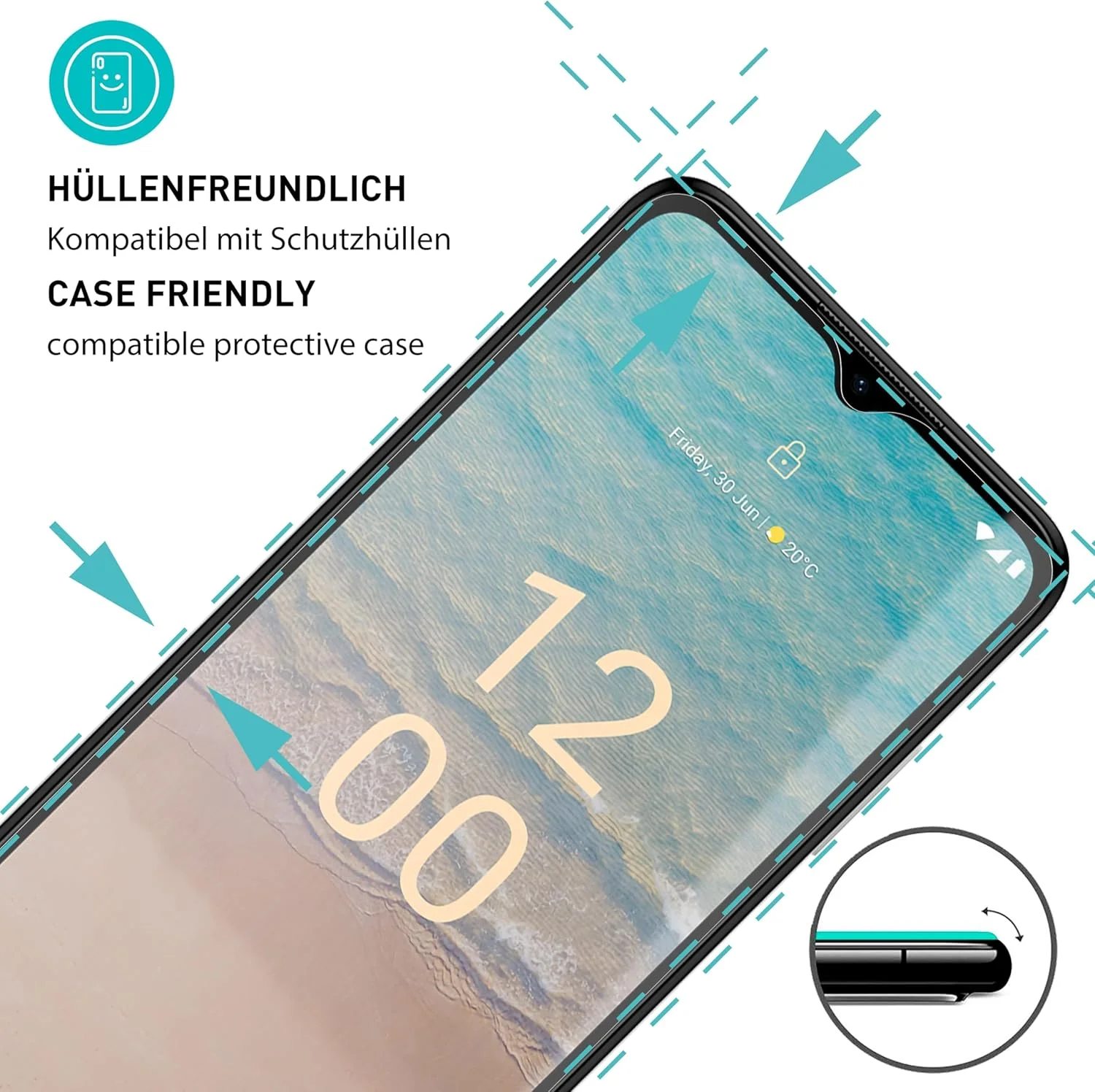 محافظ صفحه نمایش شیشه ای تمپرد [3 عدد، شفاف] سازگار با نوکیا G22، محافظ صفحه نمایش HD، ضد خش، بدون حباب، سختی 9H، 0.3 میلی متر فوق العاده شفاف، فوق العاده مقاوم