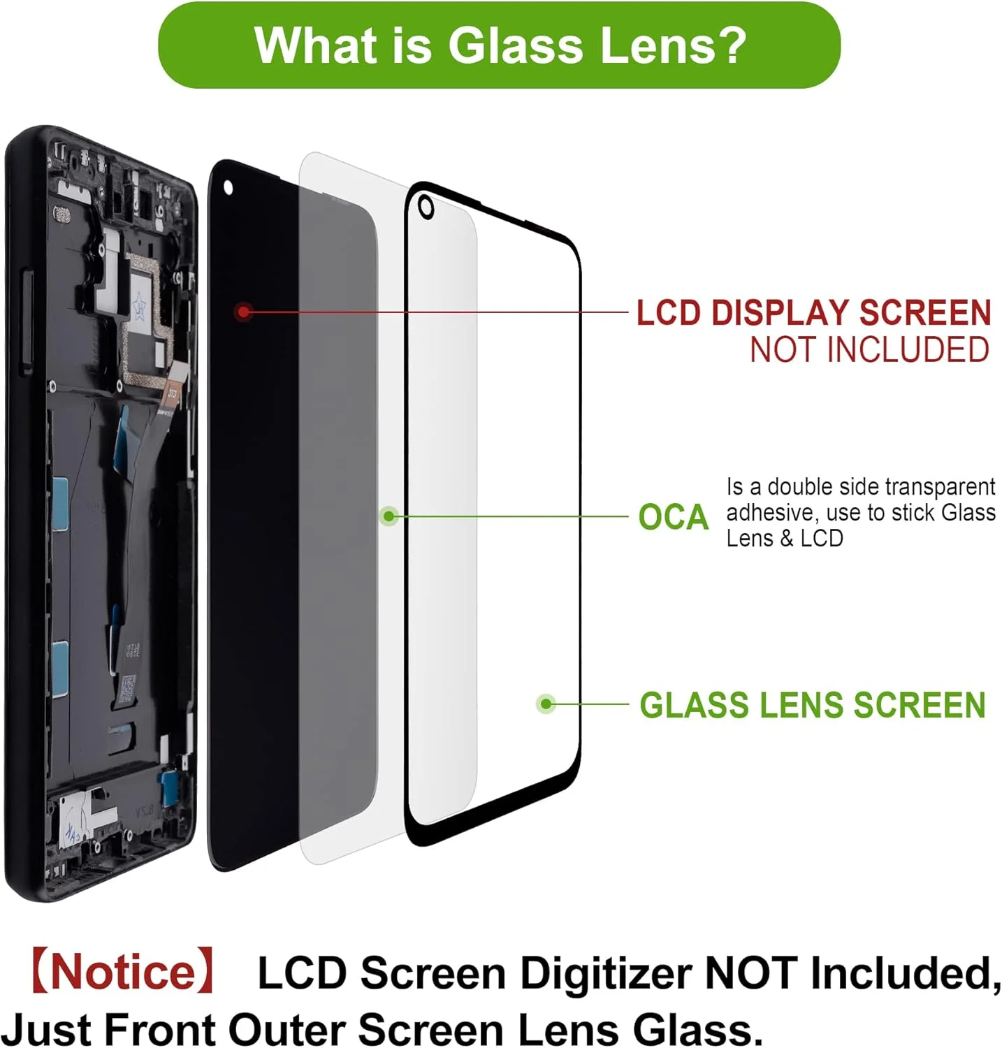 شیشه نمایشگر SwarKing، شیشه جلویی، لنز صفحه نمایش بیرونی سازگار با نوکیا X20 5G به همراه کیت تعمیر شیشه نمایشگر SwarKing، شیشه جلویی، لنز صفحه نمایش بیرونی سازگار با نوکیا X20 5G به همراه کیت تعمیر