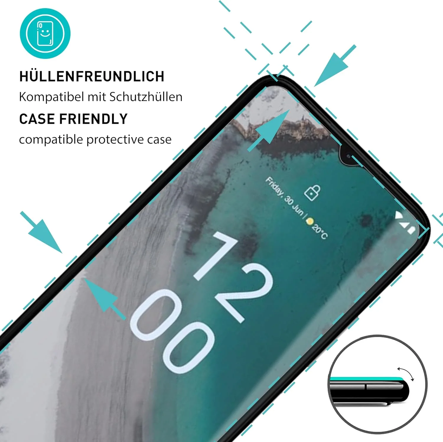 محافظ صفحه نمایش شیشه ای تمپرد [3 عدد، شفاف] سازگار با نوکیا C32، محافظ صفحه نمایش HD، ضد خش، بدون حباب، سختی 9H، 0.3 میلی متر فوق العاده شفاف، فوق العاده مقاوم