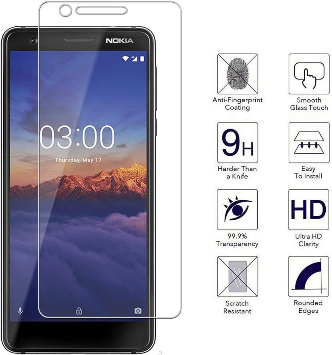 محافظ صفحه نمایش نوکیا 1، سختی 9H، شفافیت HD، نصب بدون حباب، حساسیت بالا، شیشه حرارت دیده برای نوکیا 1 محافظ صفحه نمایش نوکیا 1، سختی 9H، شفافیت HD، نصب بدون حباب، حساسیت بالا، شیشه حرارت دیده برای نوکیا 1