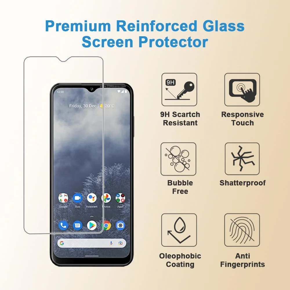 محافظ صفحه نمایش Shunwige برای نوکیا G60، فیلم محافظ شیشه ای حرارت دیده، نصب آسان و بدون حباب، ضد خش، سختی 9H (2 عدد) محافظ صفحه نمایش Shunwige برای نوکیا G60، فیلم محافظ شیشه ای حرارت دیده، نصب آسان و بدون حباب، ضد خش، سختی 9H (2 عدد)