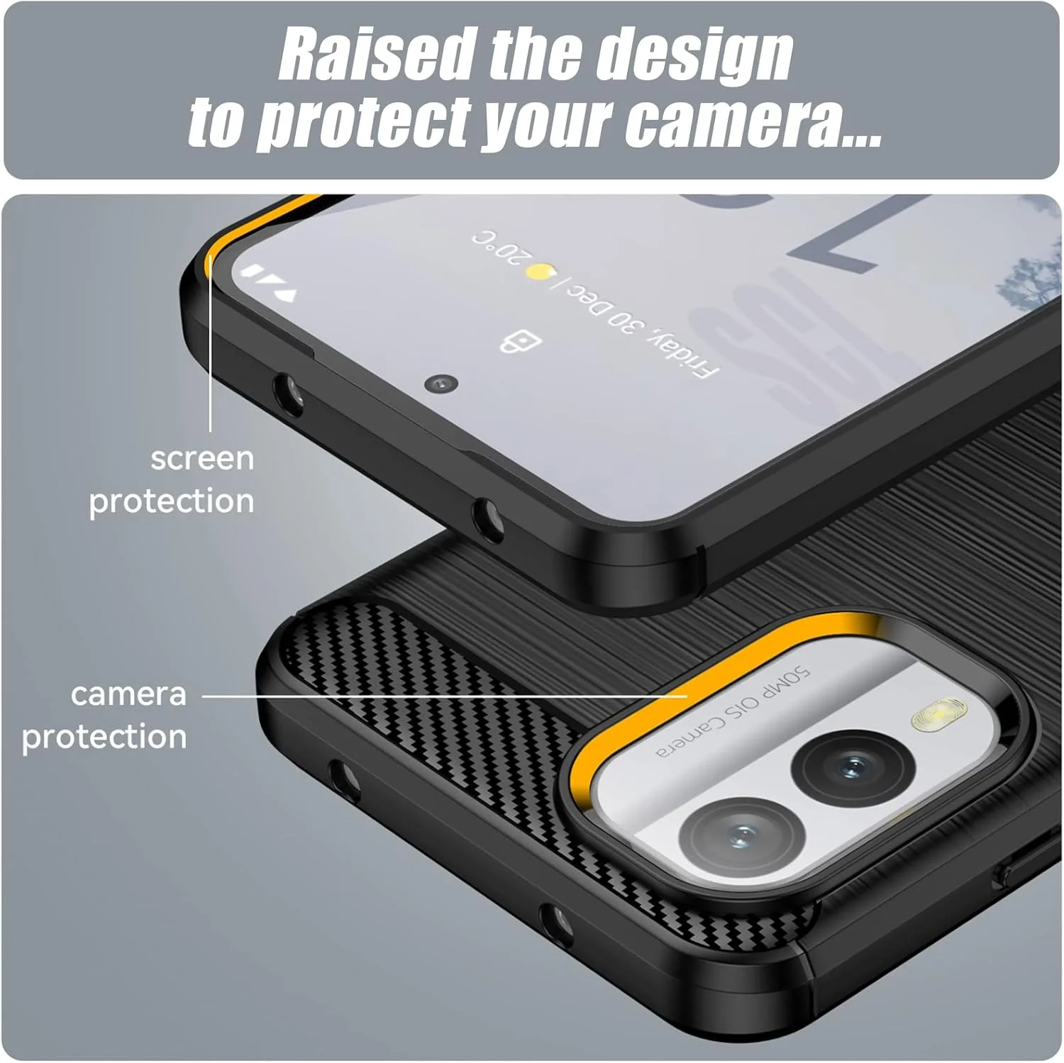 کاور SCL برای گوشی نوکیا X30 5G به همراه محافظ صفحه نمایش، محافظ صفحه نمایش شیشه ای حرارت دیده نوکیا X30 5G [دو عدد] + کاور محافظ TPU ضد خش و ضد اثر انگشت