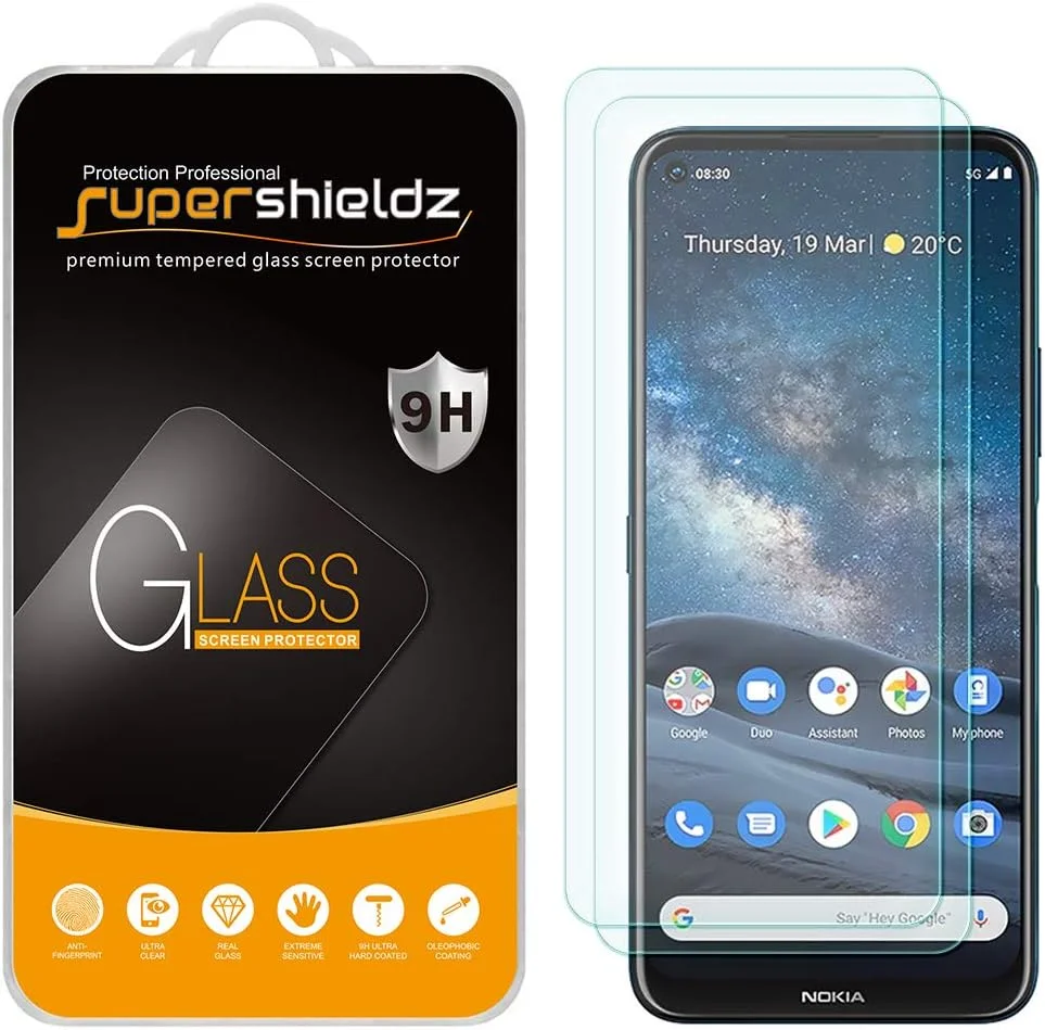 محافظ صفحه نمایش شیشه ای حرارت دیده سوپرشیلدز (2 عددی) برای نوکیا 8 V 5G UW / نوکیا 8.3 5G / نوکیا 8.3، ضد خش و بدون حباب محافظ صفحه نمایش شیشه ای حرارت دیده سوپرشیلدز (2 عددی) برای نوکیا 8 V 5G UW / نوکیا 8.3 5G / نوکیا 8.3، ضد خش و بدون حباب