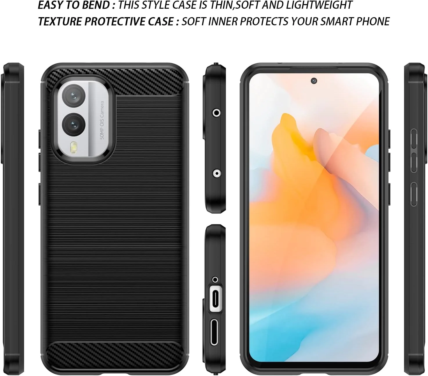 کاور SCL برای گوشی نوکیا X30 5G به همراه محافظ صفحه نمایش، محافظ صفحه نمایش شیشه ای حرارت دیده نوکیا X30 5G [دو عدد] + کاور محافظ TPU ضد خش و ضد اثر انگشت