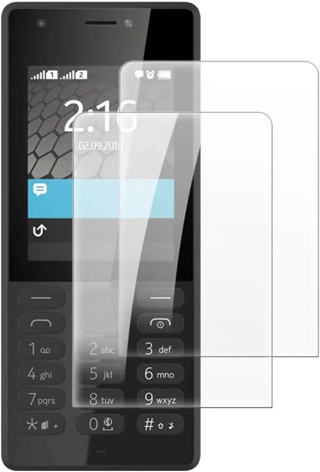 شاین تایم [بسته 2 عددی] محافظ صفحه نمایش شیشه ای حرارت دیده سازگار با نوکیا 216 (2.4 اینچ)، شفاف HD ضد خش بدون حباب، سازگار با قاب