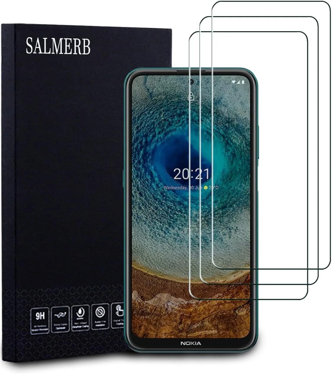 محافظ صفحه نمایش SALMERB نوکیا X10 (بسته 3 عددی)، فیلم شیشه ای حرارت دیده 9H برای نوکیا X10 ضد خش، ضد اثر انگشت، محافظ صفحه نمایش شیشه ای بدون حباب، فوق العاده شفاف 99.99% محافظ صفحه نمایش SALMERB نوکیا X10 (بسته 3 عددی)، فیلم شیشه ای حرارت دیده 9H برای نوکیا X10 ضد خش، ضد اثر انگشت، محافظ صفحه نمایش شیشه ای بدون حباب، فوق العاده شفاف 99.99%