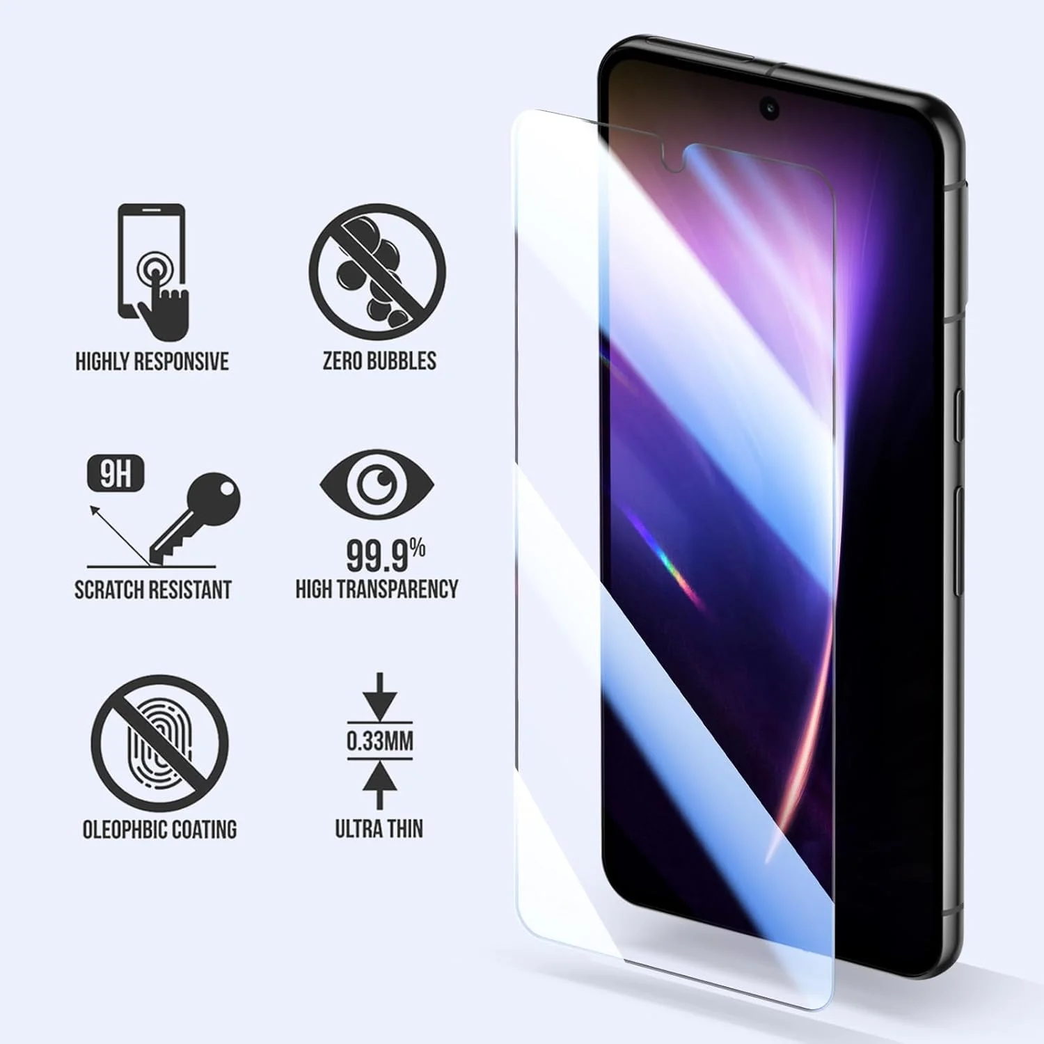 محافظ صفحه نمایش SCL سازگار با محافظ صفحه نمایش نوکیا G22، فیلم شیشه ای حرارت دیده نوکیا G22 [بسته 3 عددی]، [نصب آسان، سازگار با قاب، بدون حباب، سختی 9H]