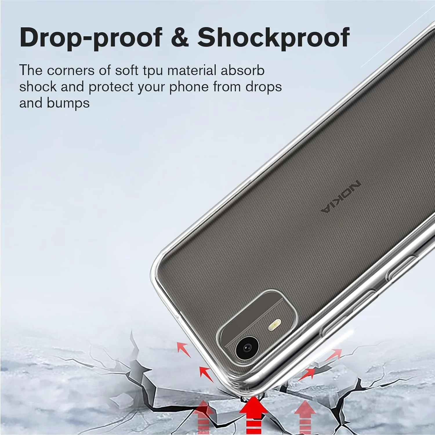 کاور [2 در 1] سازگار با NOKIA C12 به همراه یک محافظ صفحه نمایش شیشه ای حرارت دیده برای NOKIA C12، کاور باریک و نرم TPU ضد ضربه و ضد خش - طرح خط خطی