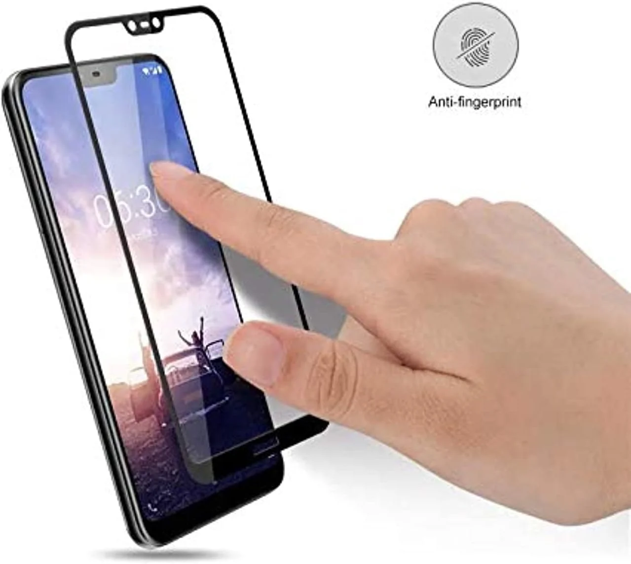 محافظ صفحه نمایش شیشه ای حرارت دیده 5D برای نوکیا 6.1 پلاس (X6) پوشش کامل - قاب مشکی محافظ صفحه نمایش شیشه ای حرارت دیده 5D برای نوکیا 6.1 پلاس (X6) پوشش کامل - قاب مشکی