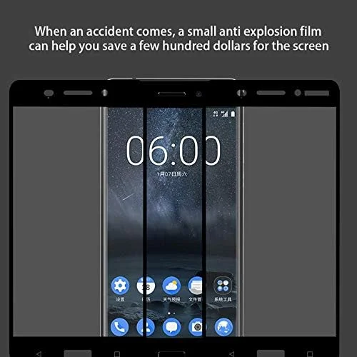 محافظ صفحه نمایش شیشه ای حرارت دیده LEPHEE نوکیا 6، پوشش کامل لبه های 2.5 بعدی، سختی 9H، ضد خش، ضد اثر انگشت، مناسب برای نوکیا 6 - مشکی محافظ صفحه نمایش شیشه ای حرارت دیده LEPHEE نوکیا 6، پوشش کامل لبه های 2.5 بعدی، سختی 9H، ضد خش، ضد اثر انگشت، مناسب برای نوکیا 6 - مشکی
