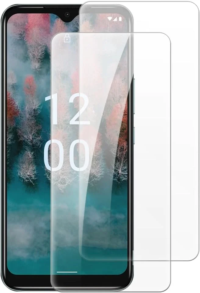 شاین تایم [بسته 2 عددی] محافظ صفحه نمایش شیشه ای حرارت دیده سازگار با نوکیا C12 Pro (6.3 اینچ)، HD شفاف ضد خش بدون حباب سازگار با قاب