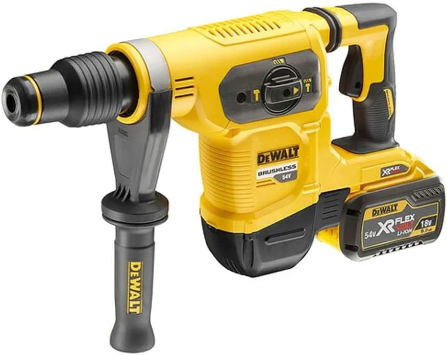 چکش تخریب بوش لس الکتروپنوماتیک SDS-Max دیوالت مدل DCH481X2-QW سری XR FLEXVOLT 54V با قدرت 6.1 ژول، دارای 3 حالت کاری، به همراه 2 عدد باتری لیتیوم-یون 54 ولت/18 ولت 9.0 آمپر ساعت و کیف