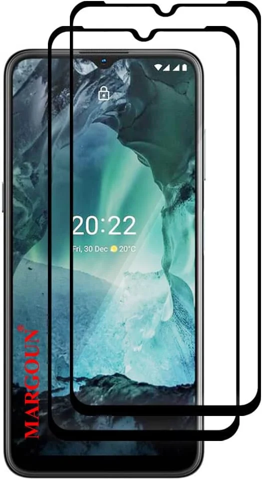 محافظ صفحه نمایش شیشه ای حرارت دیده مارگون 2 عددی برای نوکیا G21، حاشیه مشکی، سختی 9H، ضد اثر انگشت (نوکیا G21) محافظ صفحه نمایش شیشه ای حرارت دیده مارگون 2 عددی برای نوکیا G21، حاشیه مشکی، سختی 9H، ضد اثر انگشت (نوکیا G21)