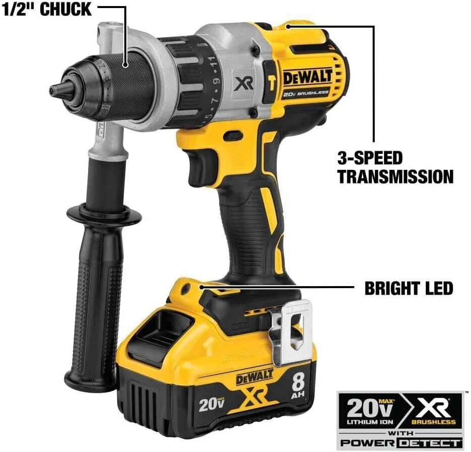 دریل چکشی و پیچ گوشتی شارژی 20 ولت مکس DEWALT، فقط ابزار (DCD998B) دریل چکشی و پیچ گوشتی شارژی 20 ولت مکس DEWALT، فقط ابزار (DCD998B)