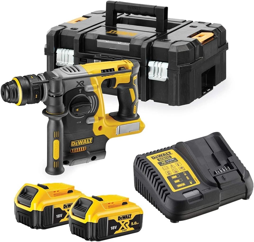 چکش ترکیبی شارژی 18 ولت Dewalt، 5 آمپر ساعت لیتیوم-یون، DCH274P2T QW