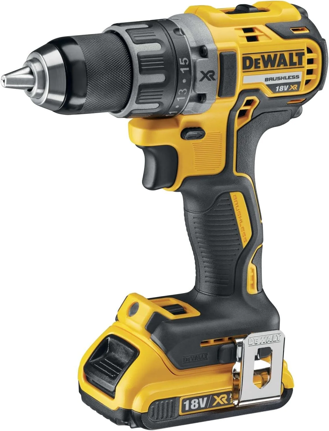 دریل پیچ گوشتی شارژی/پیچ گوشتی شارژی DeWalt (18 ولت، 2.0 آمپر ساعت، براشلس، با گیربکس تمام فلزی دو سرعته، 15 مرحله گشتاور، شامل دو باتری XR، شارژر سریع سیستم و جعبه Tstak)، DCD791D2