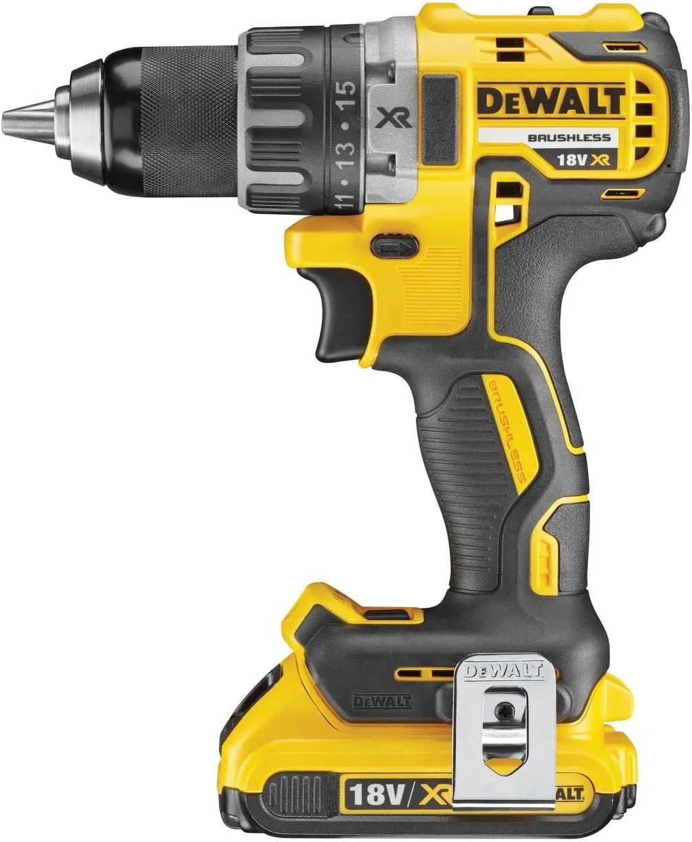 دریل پیچ گوشتی شارژی/پیچ گوشتی شارژی DeWalt (18 ولت، 2.0 آمپر ساعت، براشلس، با گیربکس تمام فلزی دو سرعته، 15 مرحله گشتاور، شامل دو باتری XR، شارژر سریع سیستم و جعبه Tstak)، DCD791D2 دریل پیچ گوشتی شارژی/پیچ گوشتی شارژی DeWalt (18 ولت، 2.0 آمپر ساعت، براشلس، با گیربکس تمام فلزی دو سرعته، 15 مرحله گشتاور، شامل دو باتری XR، شارژر سریع سیستم و جعبه Tstak)، DCD791D2