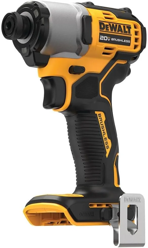 دریل پیچ گوشتی ضربه ای شارژی براشلس 20 ولت مکس DEWALT، درایو 1/4 اینچ (فقط ابزار) (DCF840B)