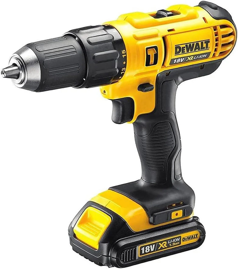 دریل پیچ گوشتی چکشی شارژی DeWalt XR مدل DCD776C2 – دریل چکشی با گیربکس تمام فلزی 2 سرعته و چراغ LED برای پیچ کاری، سوراخ کاری و سوراخ کاری چکشی – 1 عدد دریل چکشی لیتیوم یونی 18 ولت + 2 عدد باتری