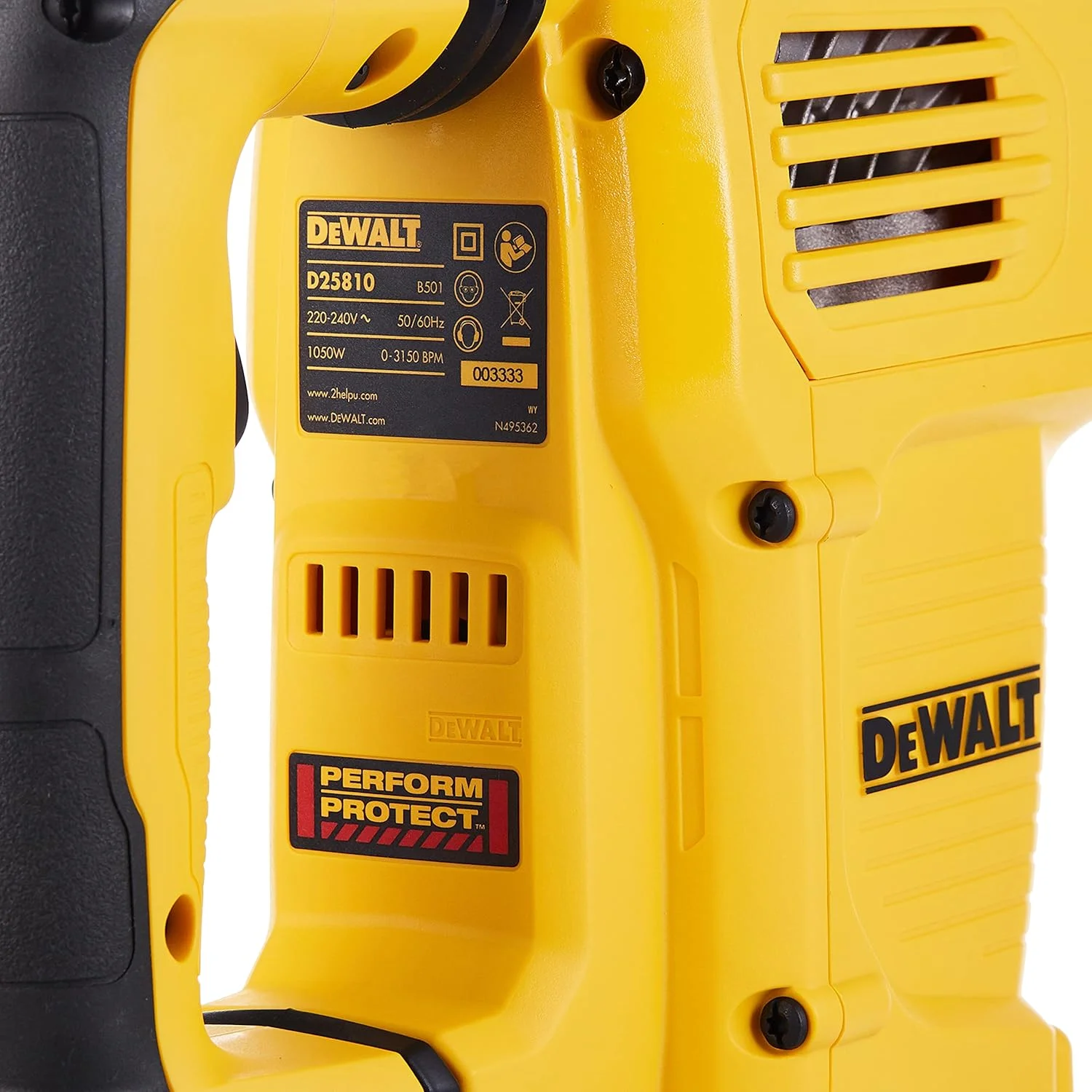چکش تخریب 1050 وات 5 کیلوگرم SDS Max دیوالت مدل D25810K-B5 چکش تخریب 1050 وات 5 کیلوگرم SDS Max دیوالت مدل D25810K-B5
