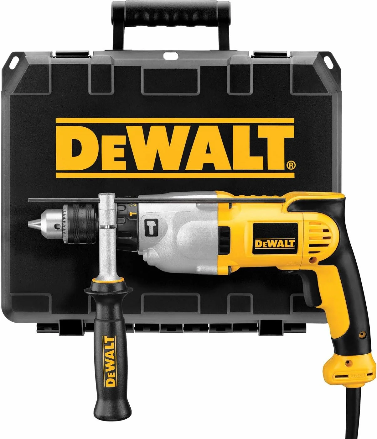 دریل چکشی DEWALT، 1/2 اینچ، 10 آمپر، دسته تپانچه ای (DWD520K)