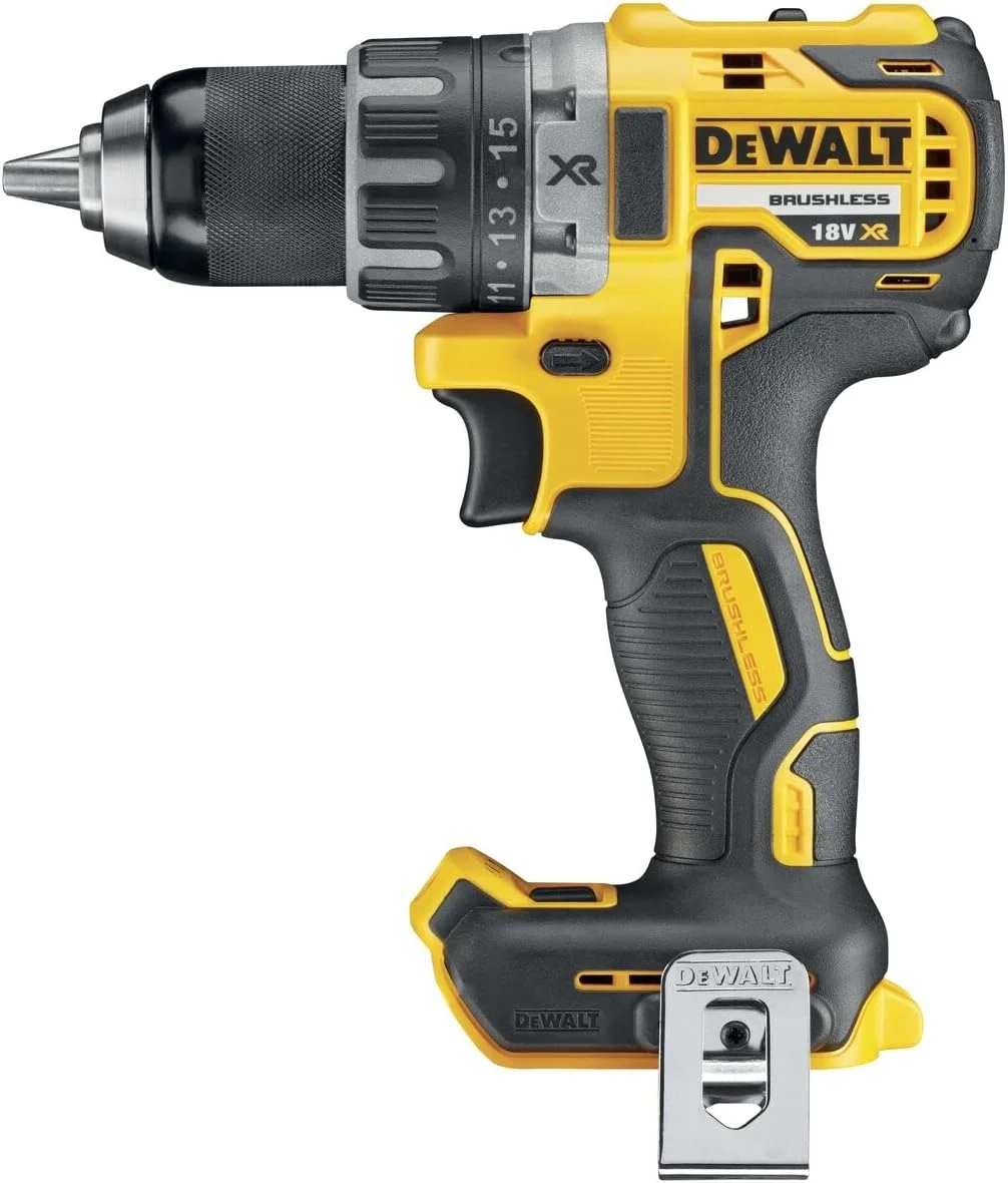 دریل پیچ گوشتی شارژی DeWalt (18 ولت، با گیربکس تمام فلزی دو سرعته، چراغ کار LED، دارای 15 حالت گشتاور برای استفاده طولانی مدت، تحویل بدون باتری و شارژر) مدل DCD791NT
