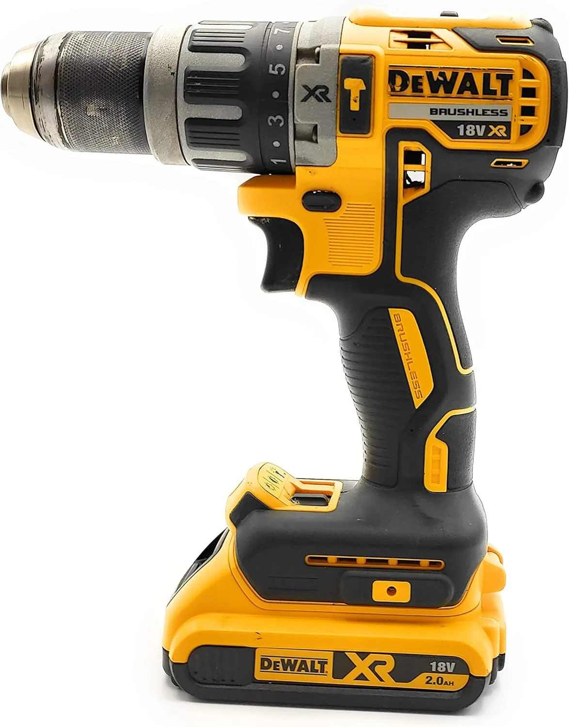دریل پیچ گوشتی چکشی/پیچ گوشتی شارژی DeWalt (18 ولت، ماژول گشتاور 15 مرحله ای، سه نظام اتوماتیک 13 میلی متری، چراغ کار LED، شامل لوازم جانبی) DCD796D2