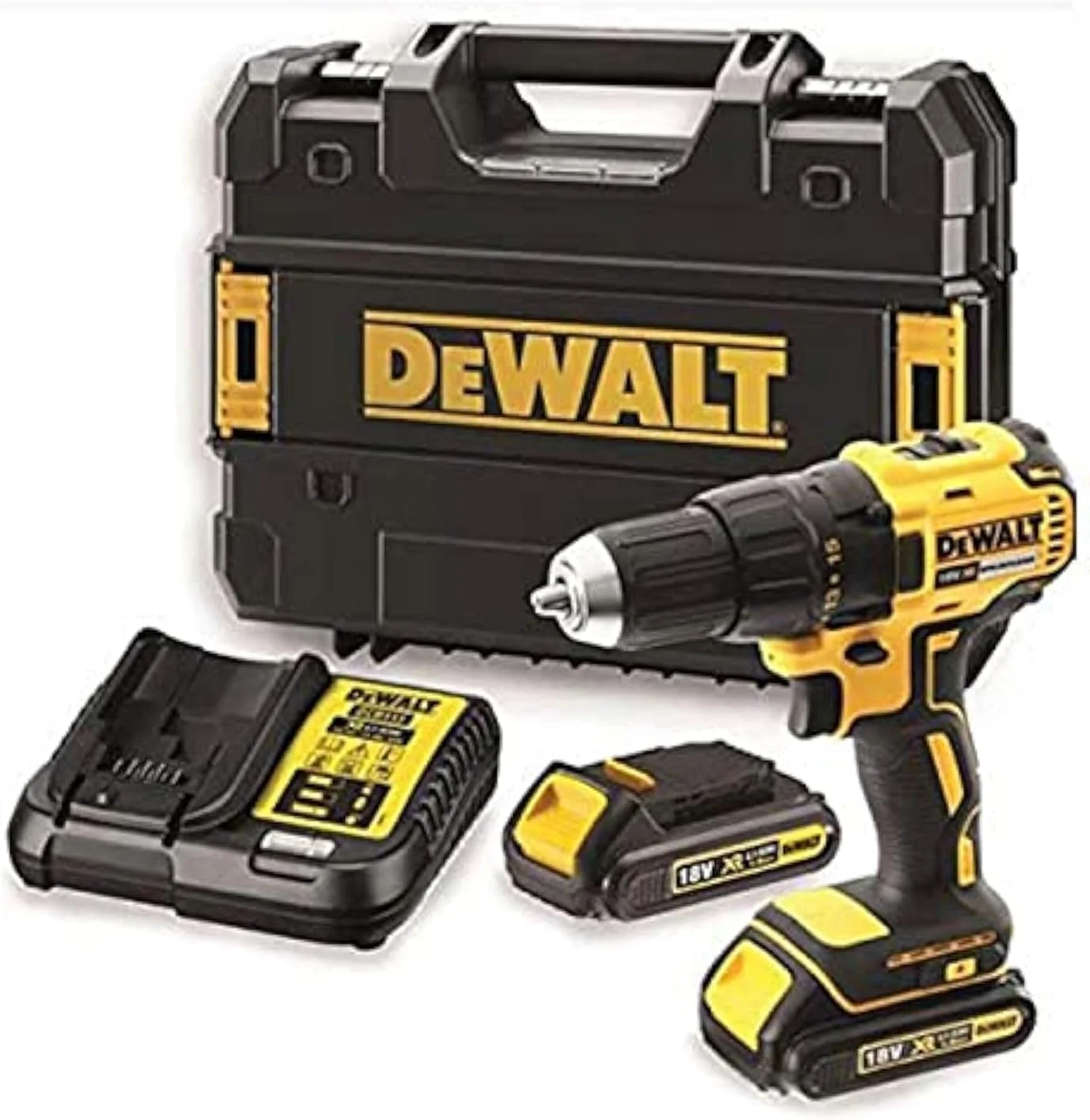 دریل پیچ گوشتی شارژی براشلس 13 میلی متری جمع و جور Dewalt DCD777S2-GB 18 V XR LI-ION