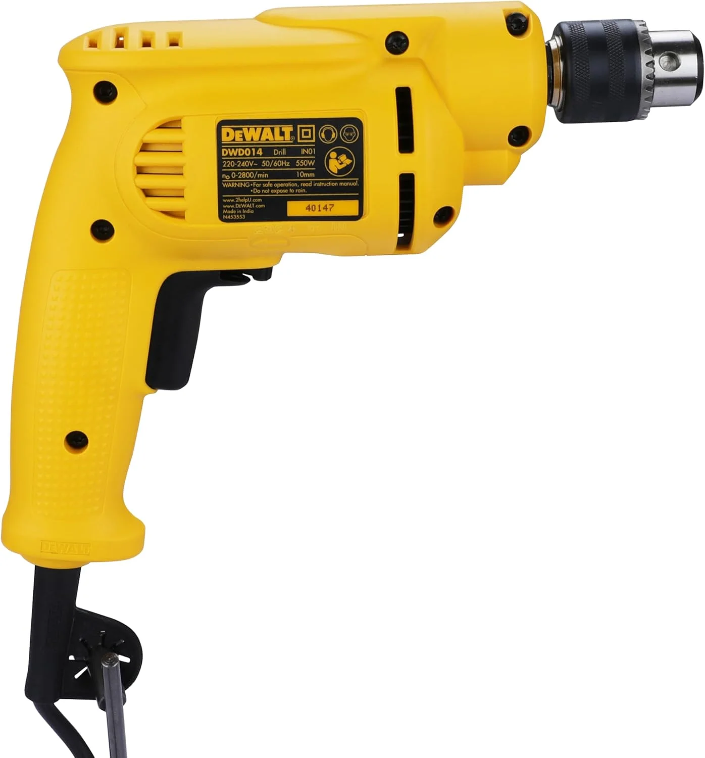 دریل چکشی 10 میلی متری 550 وات Dewalt DWD014 - 220 ولت (دوشاخه هندی) دریل چکشی 10 میلی متری 550 وات Dewalt DWD014 - 220 ولت (دوشاخه هندی)