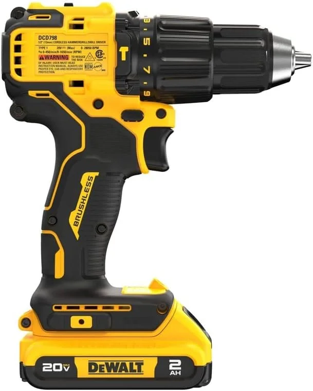 دریل چکشی شارژی براشلس 20 ولت Dewalt DCD798D1 دریل چکشی شارژی براشلس 20 ولت Dewalt DCD798D1