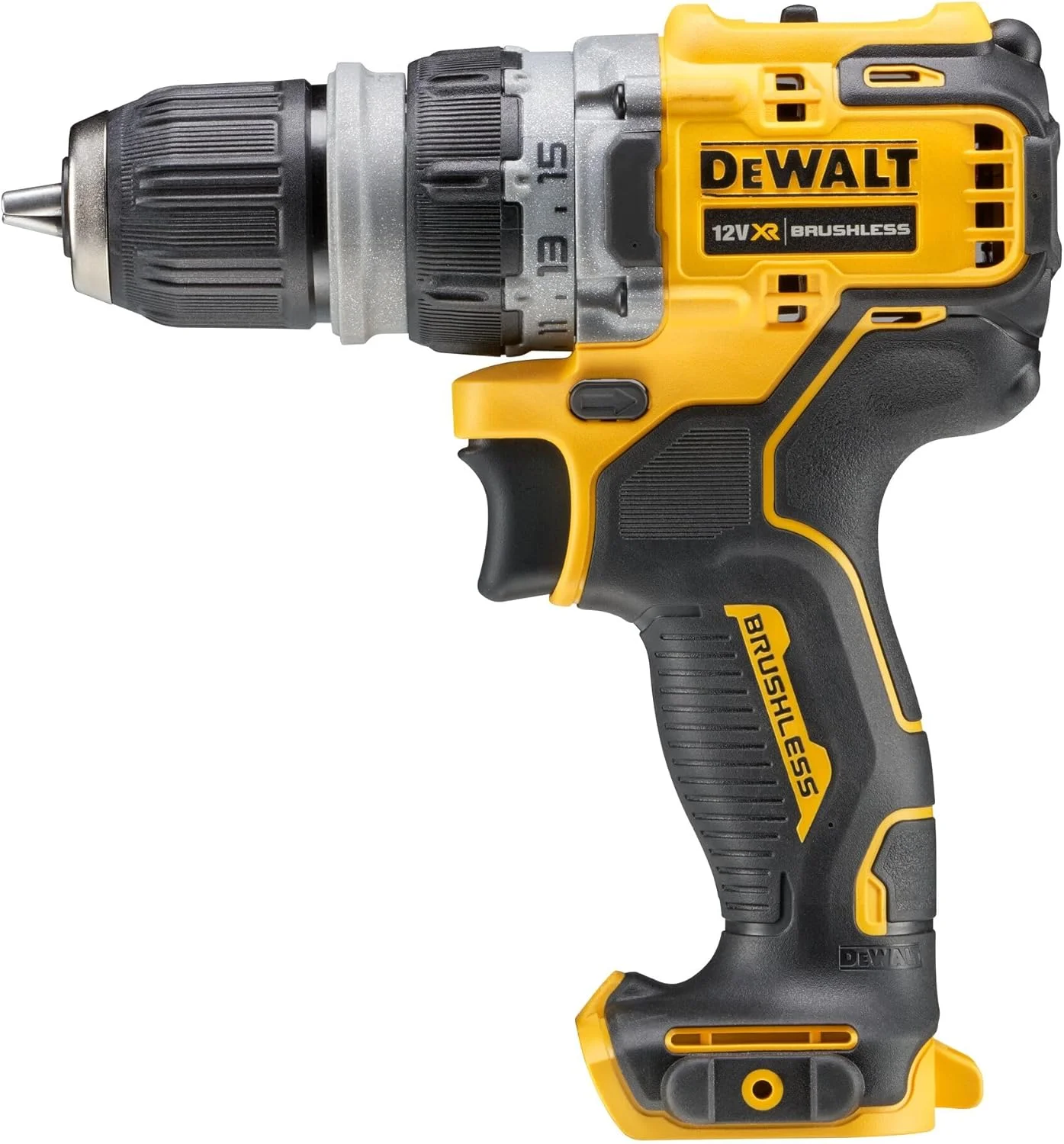 دریل پیچ گوشتی شارژی 12 ولت DEWALT DCD703NT-XJ - بدنه خالی، 2 سرعته، براشلس، 15 حالت کلاچ، قابل حمل، چند منظوره دریل پیچ گوشتی شارژی 12 ولت DEWALT DCD703NT-XJ - بدنه خالی، 2 سرعته، براشلس، 15 حالت کلاچ، قابل حمل، چند منظوره