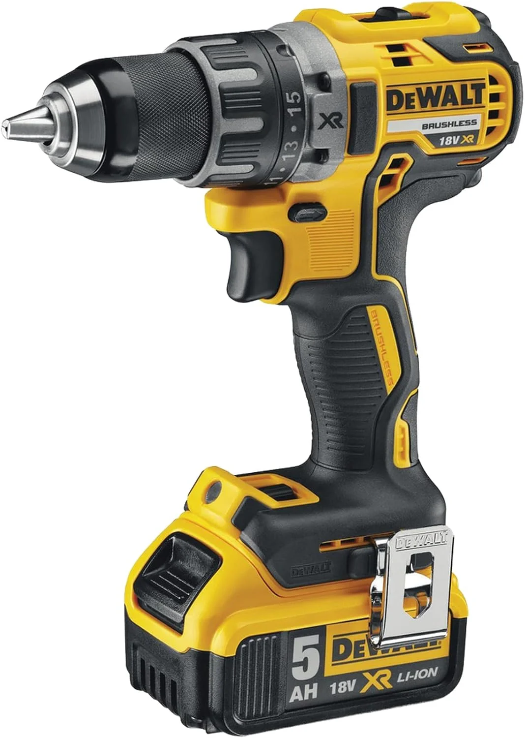 دریل شارژی براشلس компакт DeWalt 18V XR - مدل DCD791P2-GB