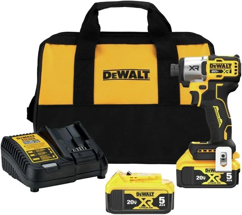 دریل پیچ گوشتی ضربه ای 20 ولت ماکس DEWALT، بی سیم، 3 سرعته، شامل 2 باتری و شارژر (DCF845P2)