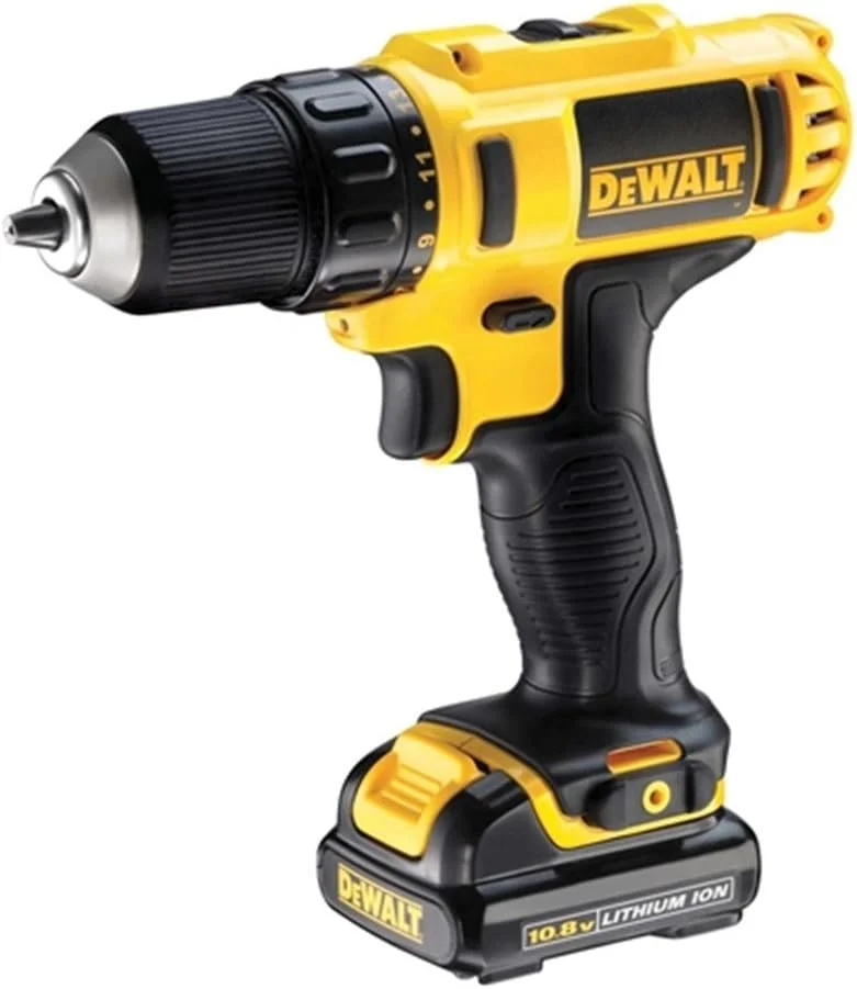 دریل پیچ گوشتی شارژی جمع و جور 10.8 ولت لیتیوم-یون DEWALT DCD710D2 با 2 عدد باتری 2.0 آمپر ساعت