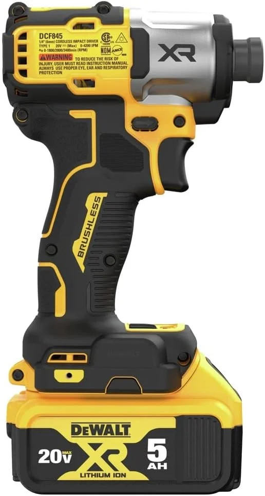 دریل پیچ گوشتی ضربه ای 20 ولت ماکس DEWALT، بی سیم، 3 سرعته، شامل 2 باتری و شارژر (DCF845P2) دریل پیچ گوشتی ضربه ای 20 ولت ماکس DEWALT، بی سیم، 3 سرعته، شامل 2 باتری و شارژر (DCF845P2)