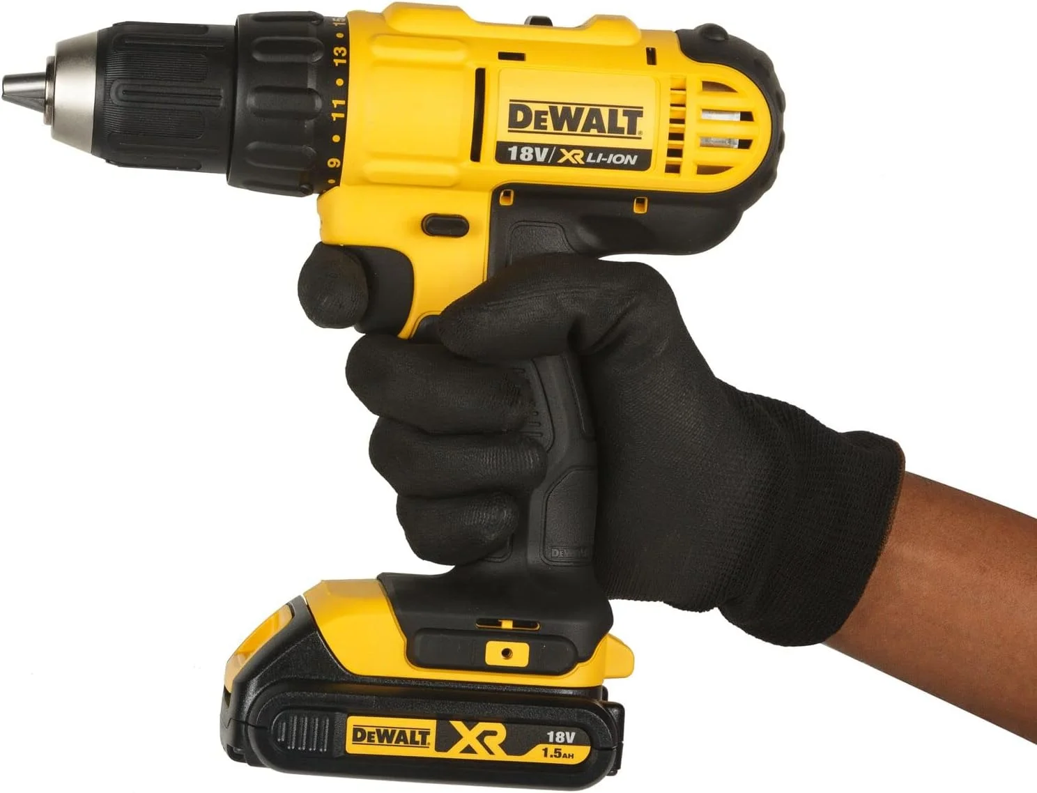 دریل پیچ گوشتی جمع و جور دیوالت با باتری 1.5 آمپر ساعت، زرد/مشکی، مدل Dcd771S2