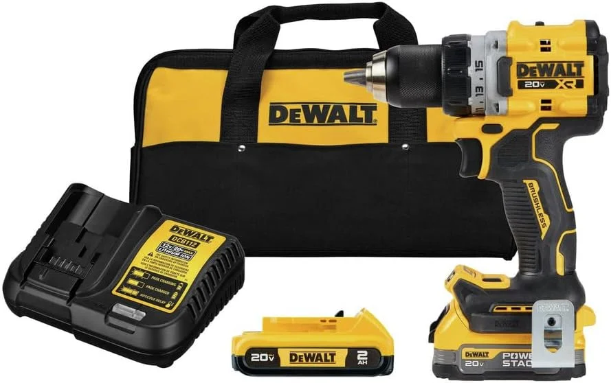 دریل/پیچ گوشتی شارژی جمع و جور DEWALT 20V MAX* XR با باتری های POWERSTACK (DCD800D1E1)