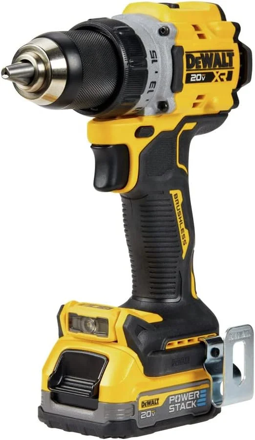 دریل/پیچ گوشتی شارژی جمع و جور DEWALT 20V MAX* XR با باتری های POWERSTACK (DCD800D1E1)