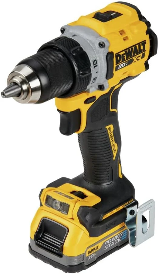 دریل/پیچ گوشتی شارژی جمع و جور DEWALT 20V MAX* XR با باتری های POWERSTACK (DCD800D1E1)