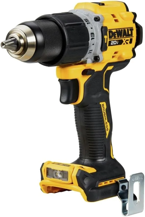 دریل چکشی 20 ولت مکس DEWALT، 1/2 اینچ، بی سیم و براشلس، جمع و جور با تنظیمات 2 سرعته، فقط ابزار (DCD805B)