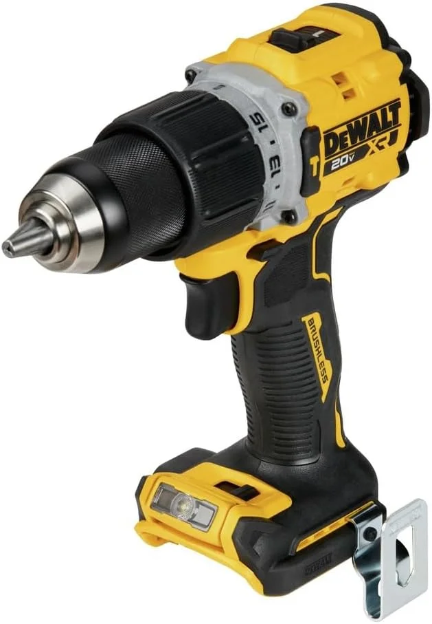 دریل چکشی 20 ولت مکس DEWALT، 1/2 اینچ، بی سیم و براشلس، جمع و جور با تنظیمات 2 سرعته، فقط ابزار (DCD805B) دریل چکشی 20 ولت مکس DEWALT، 1/2 اینچ، بی سیم و براشلس، جمع و جور با تنظیمات 2 سرعته، فقط ابزار (DCD805B)