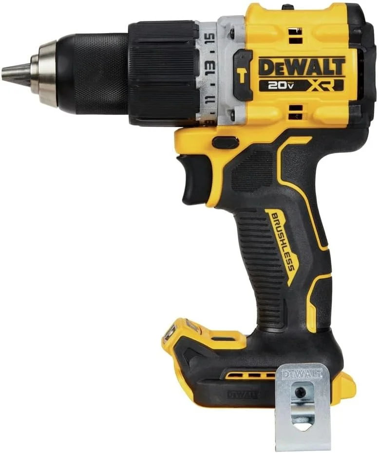 دریل چکشی 20 ولت مکس DEWALT، 1/2 اینچ، بی سیم و براشلس، جمع و جور با تنظیمات 2 سرعته، فقط ابزار (DCD805B) دریل چکشی 20 ولت مکس DEWALT، 1/2 اینچ، بی سیم و براشلس، جمع و جور با تنظیمات 2 سرعته، فقط ابزار (DCD805B)
