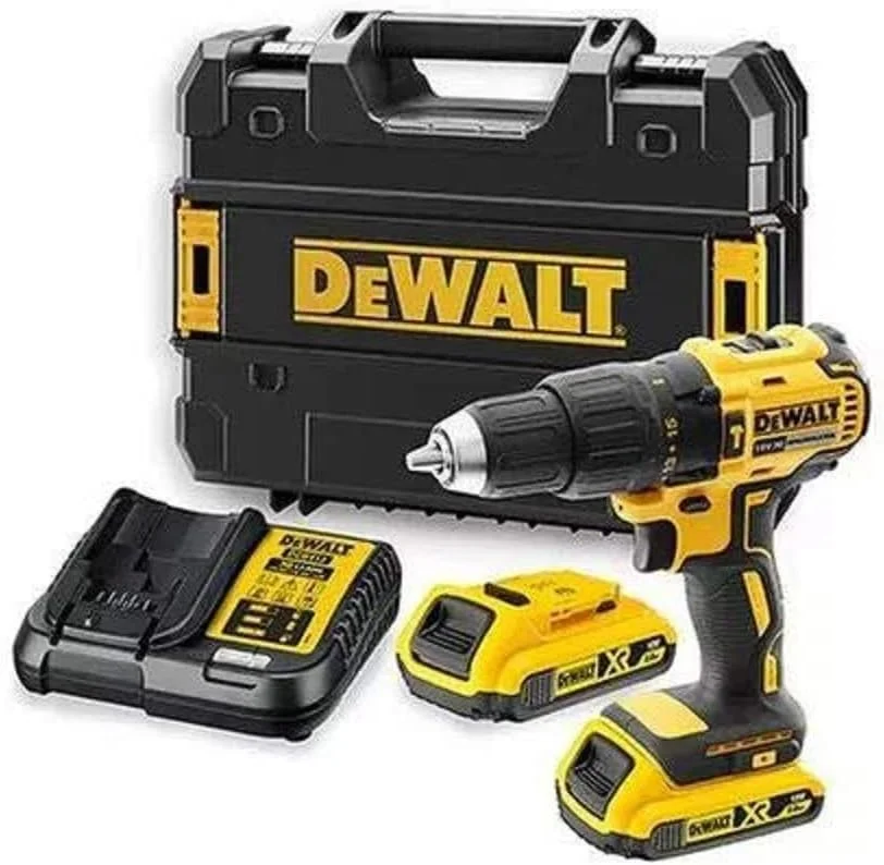 دریل چکشی شارژی براشلس 18 ولت XR دیوالت به همراه 2 عدد باتری 2 آمپر، مدل DCD778D2T-QW